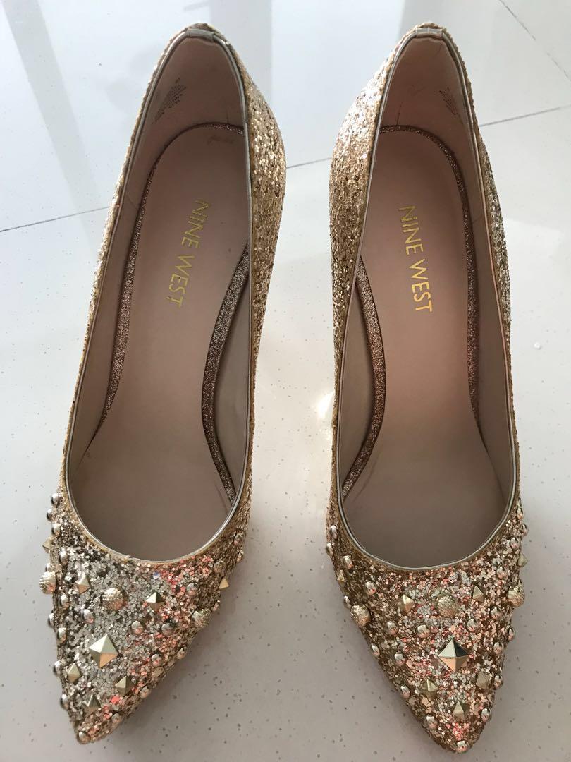 Nine West Gold Prom Heels