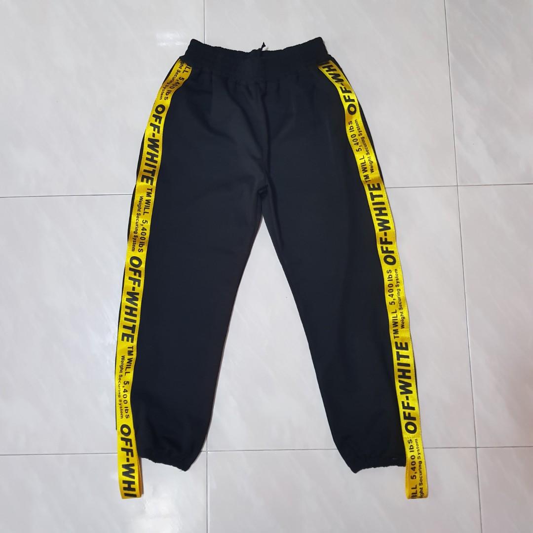 Off white discount pants yellow stripe
