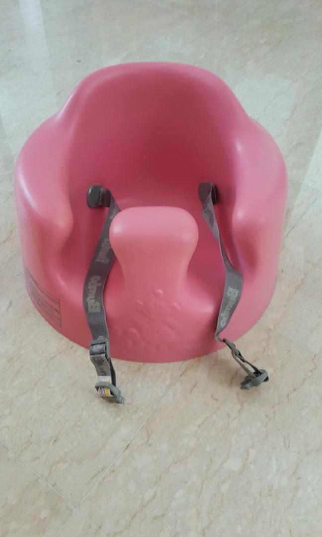 pink bumbo seat with tray