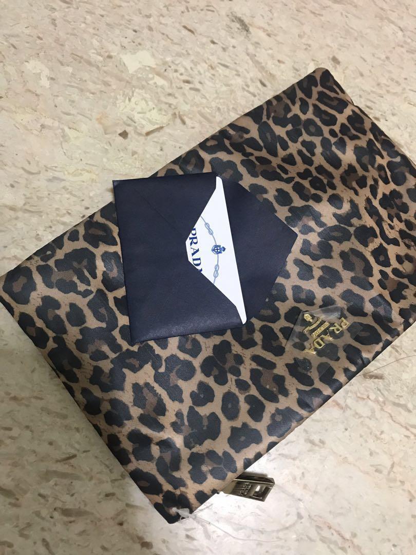 prada leopard clutch