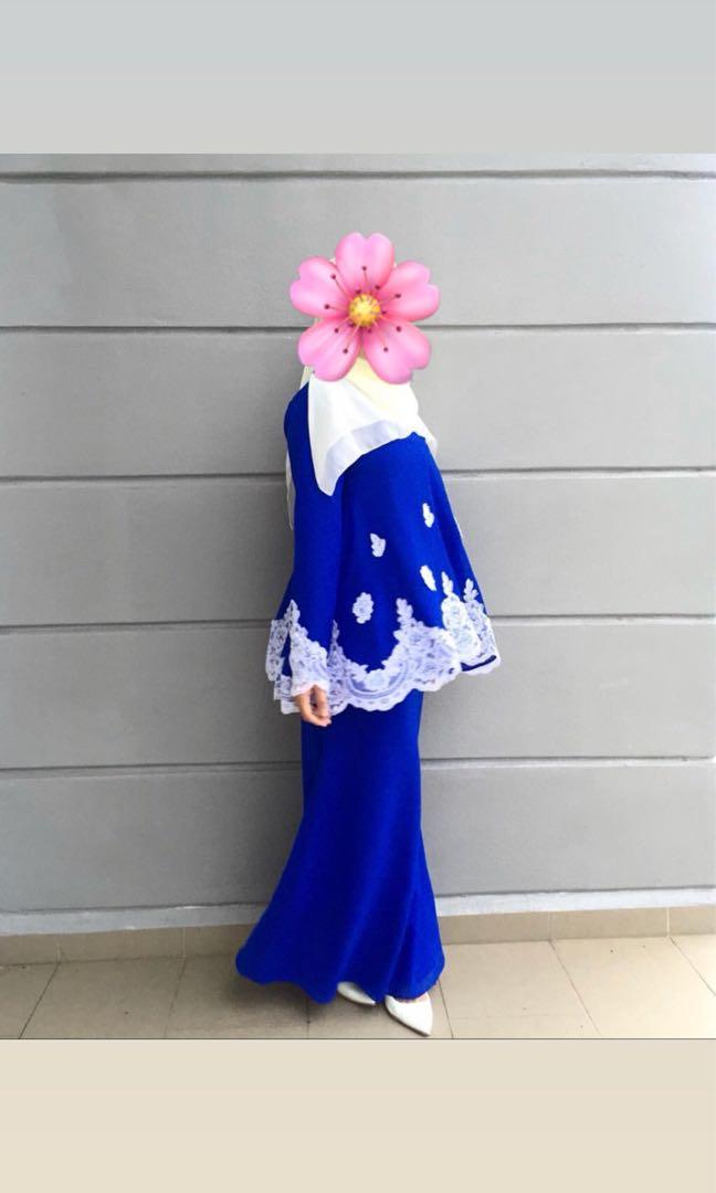 Baju kurung moden royal blue 2018 shop