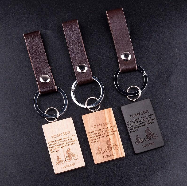 SALES 3 WOOD DESIGNS PERSONALISED CUSTOMIZED ENGRAVING WOODEN PLATE DOG TAG PENDANT KEY CHAIN UNISEX MEN WOMEN FASHION JEWELRY