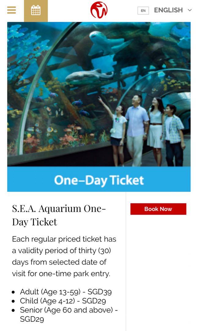 SEA Aquarium + meal voucher + retail voucher, Tickets & Vouchers, Local