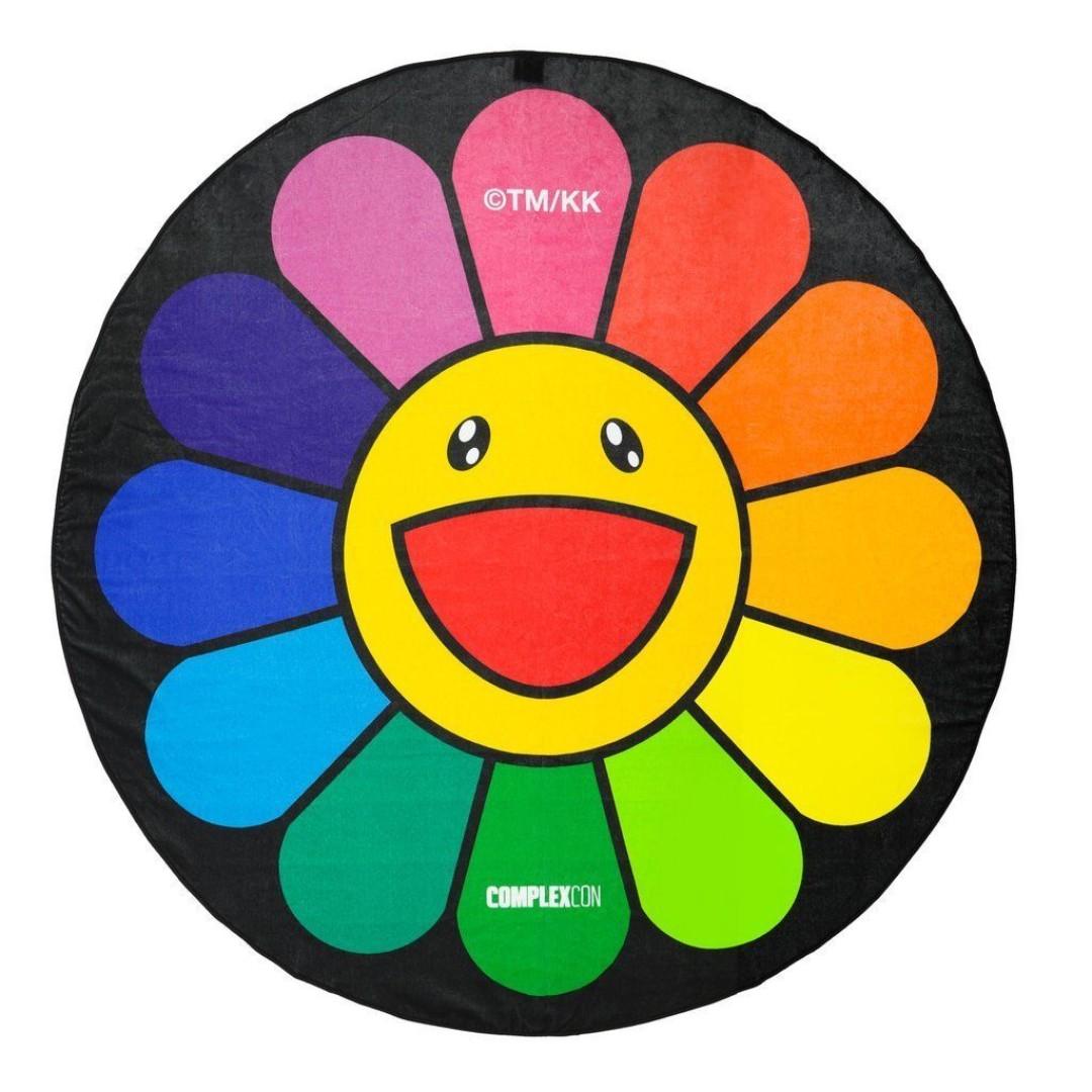 Takashi Murakami ComplexCon 6ft Black Flower Circle Towel ...