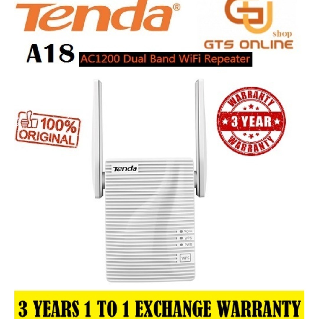 Uk Plug 2 4ghz 300mbps 1 Lan Port Online Games 2 External Antennas Tenda A18 Ac1200 Wifi Booster Dual Band Wifi Repeater For Online Tv Programs 1080p Hd Videos 5ghz 867mbps Wifi Boosters