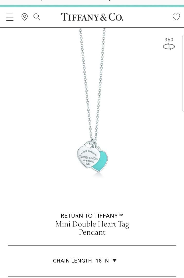 tiffany and co double heart necklace price