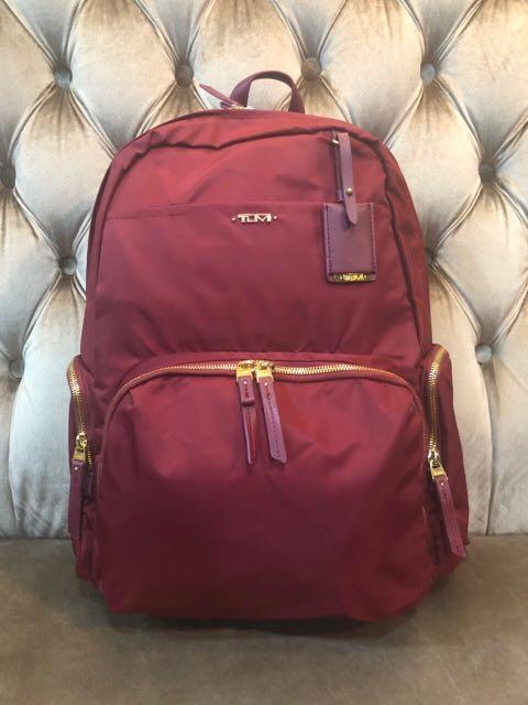 Tumi burgundy backpack on sale