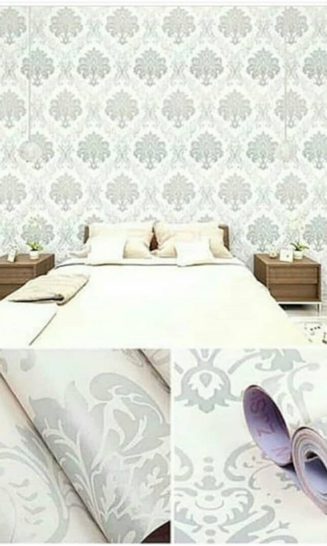 Wallpaper Stiker Dinding Motif Batik Silver Home Furniture On