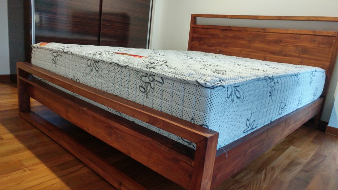 Wihardja Teak Queen Size Bed Furniture, Teak Queen Platform Bed Frame