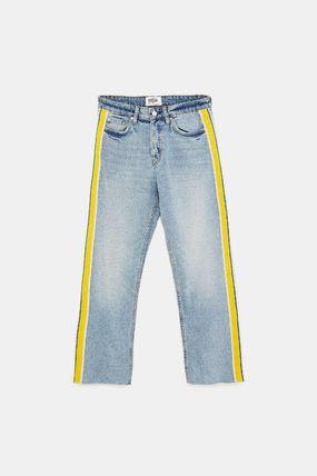 blue jeans yellow stripe