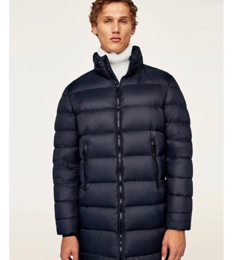 Zara Long Puffer Coat, Men's Fashion 