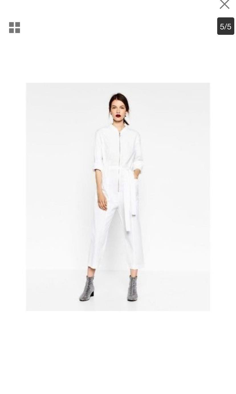 white jumpsuit zara