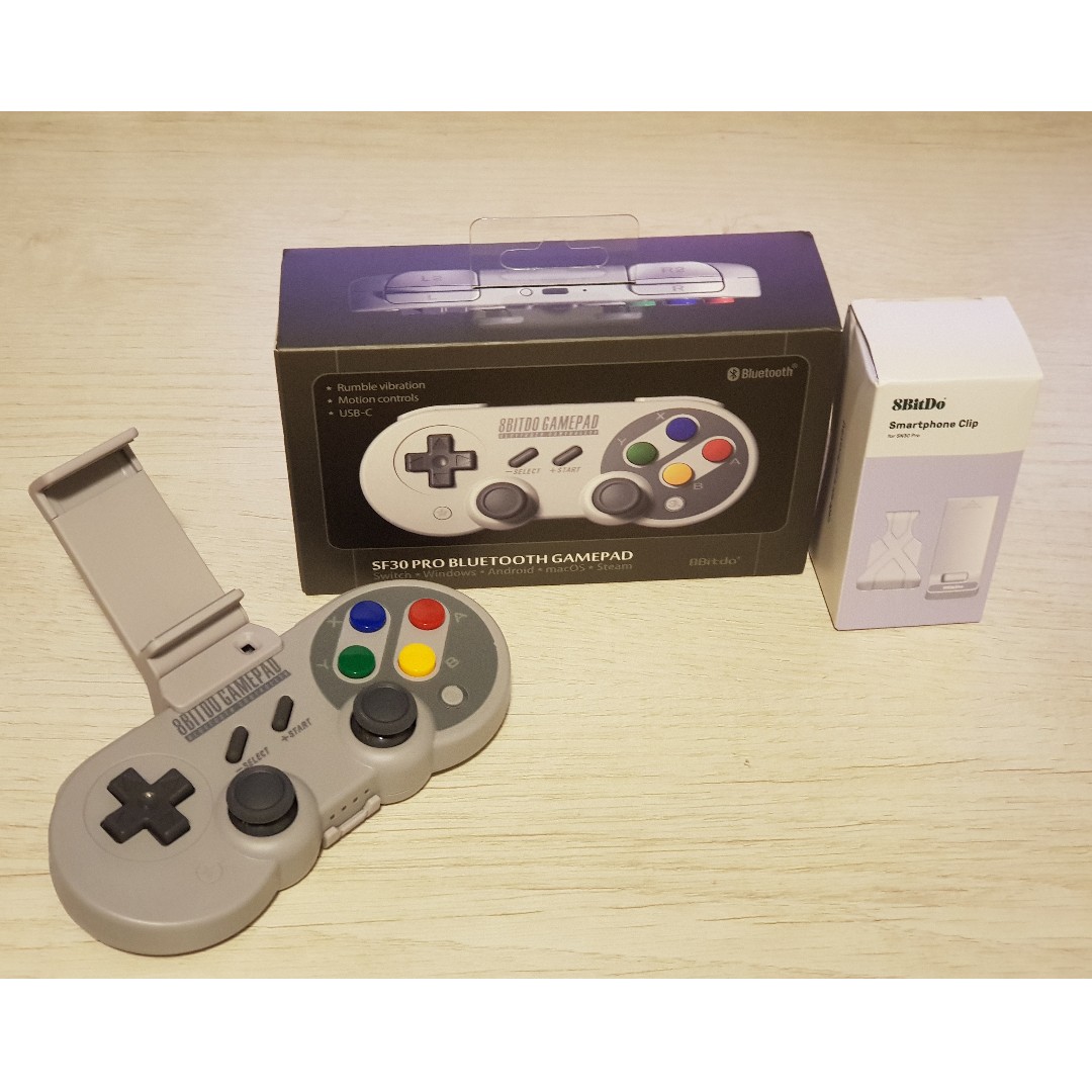 8bitdo Sn30 Pro Bluetouth Gamepad Smartphone Clip Toys Games Video Gaming Gaming Accessories On Carousell