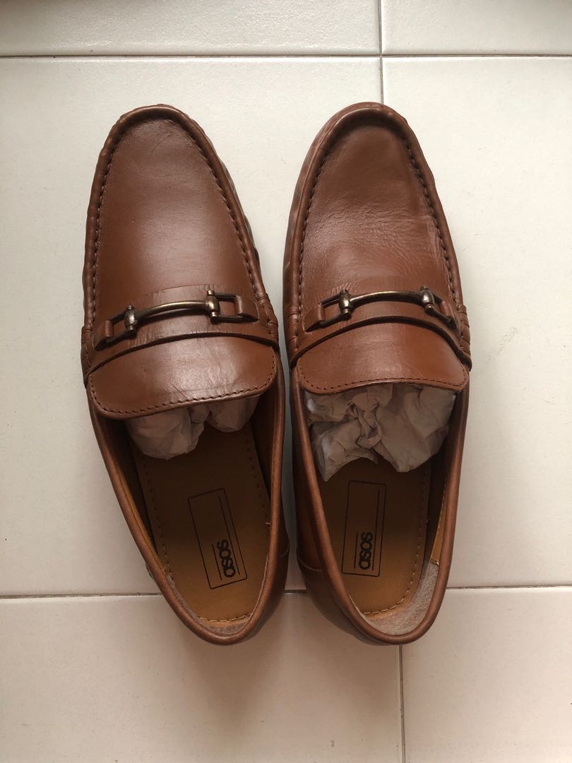 Asos design wide fit Loafers in Tan 