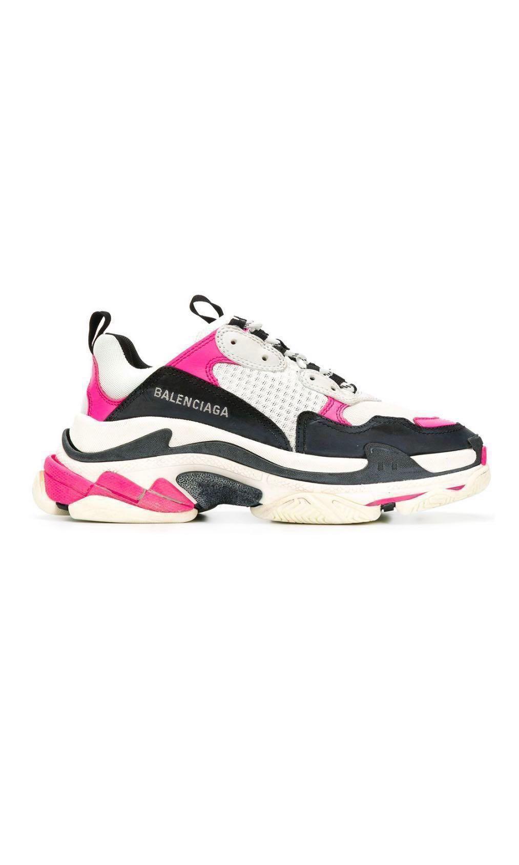 Authentic Balenciaga Triple S Pink Black Women s Fashion Footwear Sneakers on Carousell