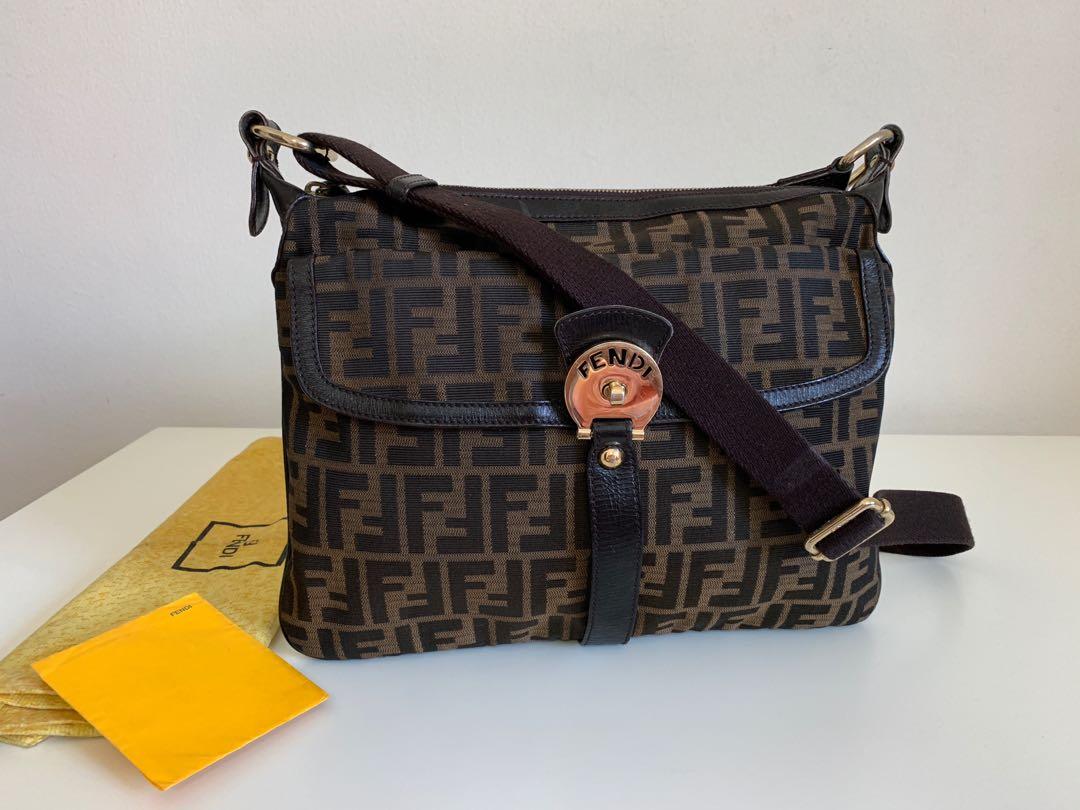 Authentic Fendi Roma Monogram Cross Sling Bag Women S Fashion