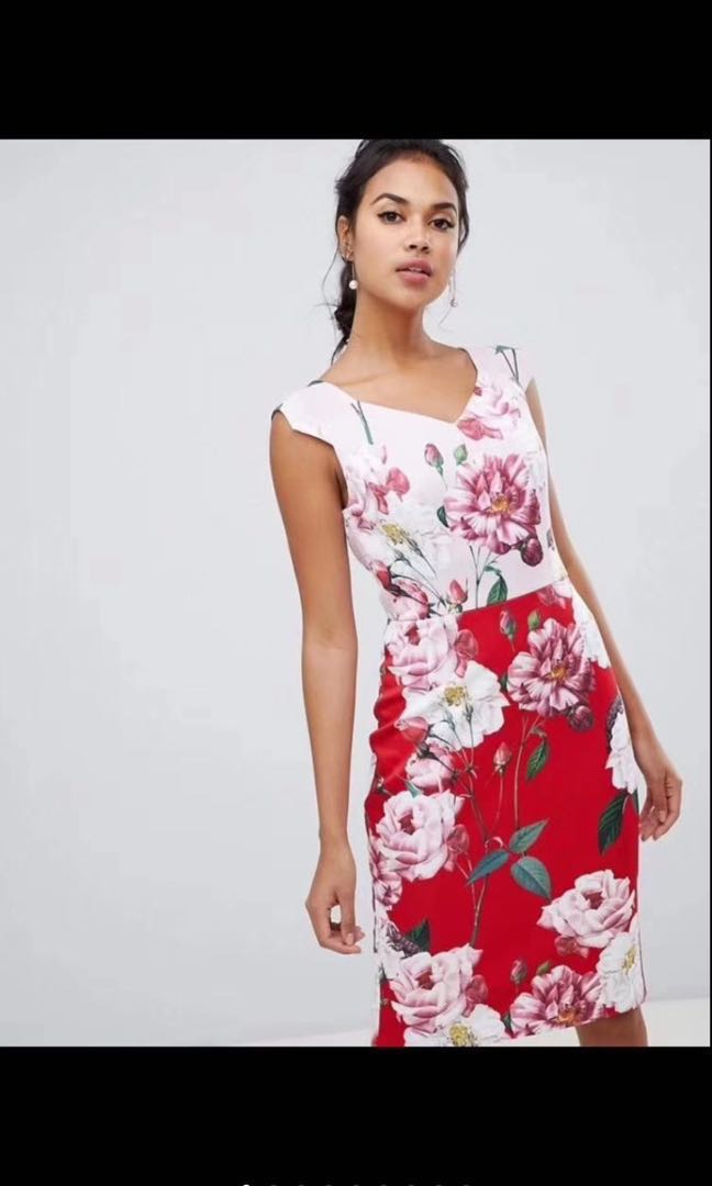 BNWT Authentic Ted Baker Iguazu Two Tone Pencil Dress