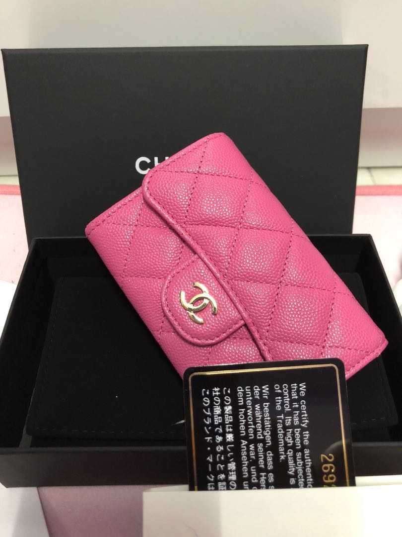 Chanel Card Holder Flap Pink 19C