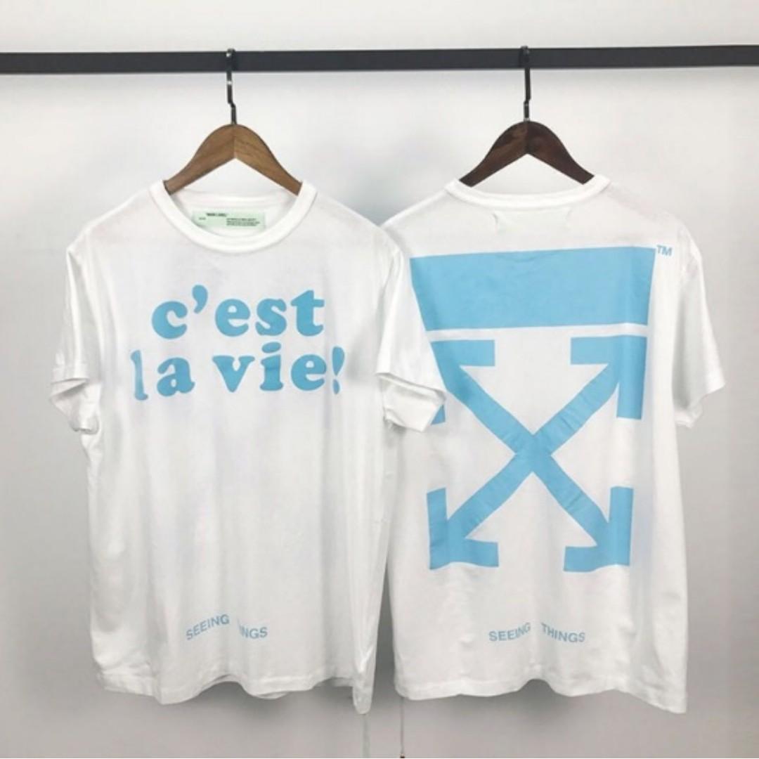 Clearance Off White C Est La Vie Tee France Limited Men S Fashion Clothes Tops On Carousell