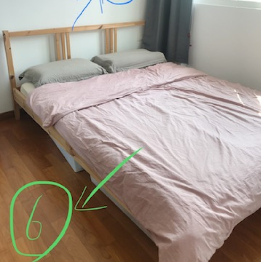 Attracktive used ikea bed frame Ikea Wood Bed Frame Queen Size Used Furniture Home Living Frames Mattresses On Carousell