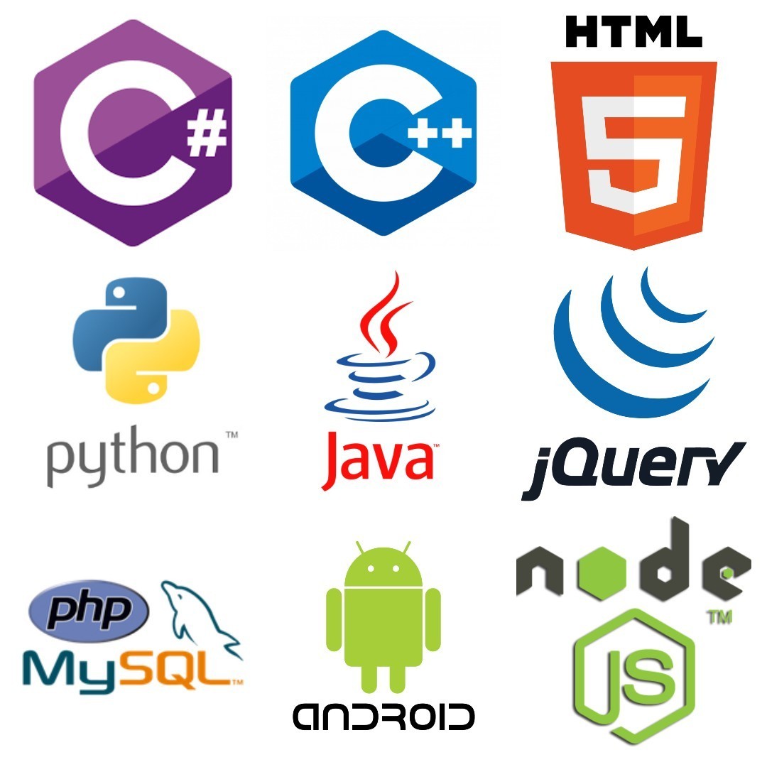 Java Python Node js  React PHP  Database C HTML CSS 