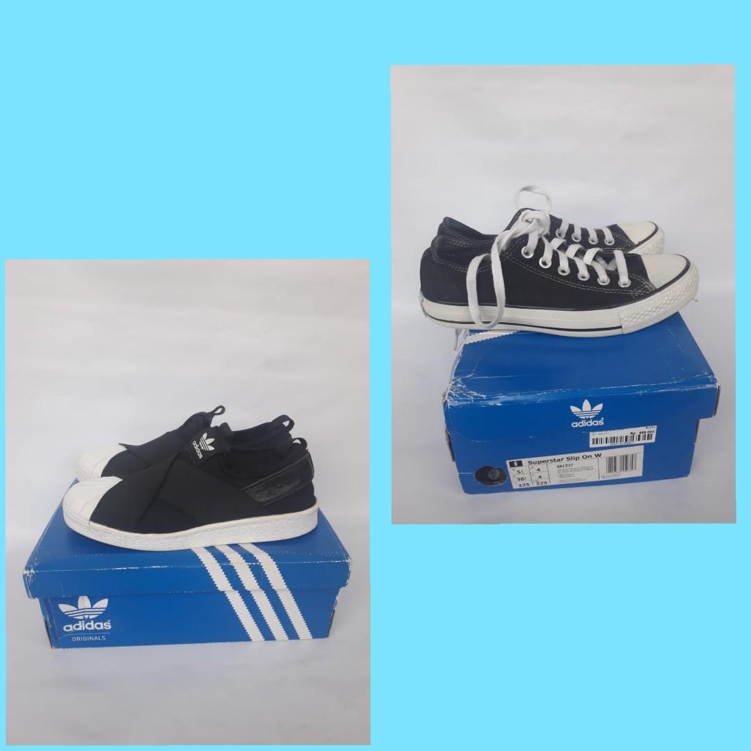 JUAL SEPATU ADIDAS SLIP ON DAN CONVERSE PAKETAN Fesyen Wanita