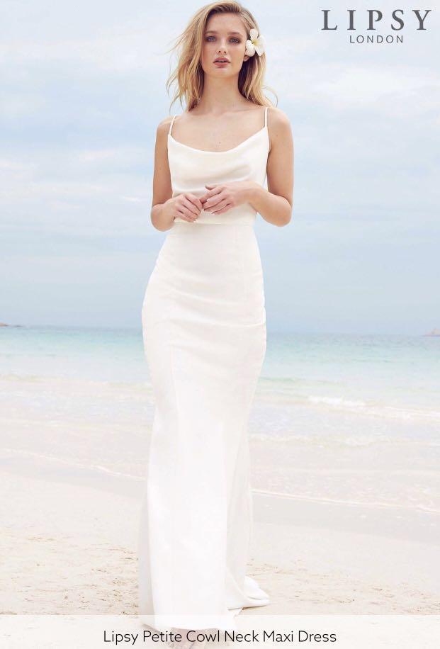 lipsy cowl neck maxi dress blue