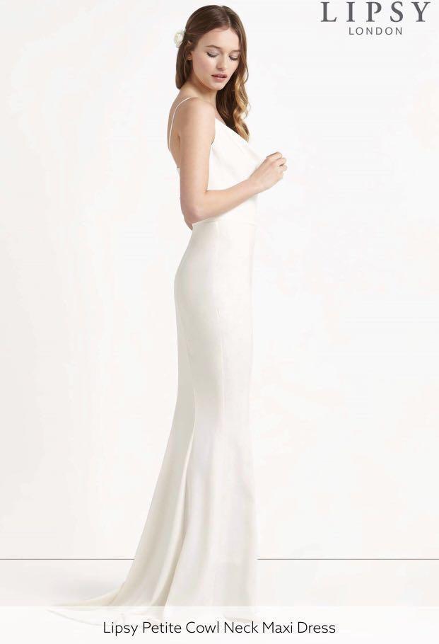 lipsy cowl neck maxi dress white