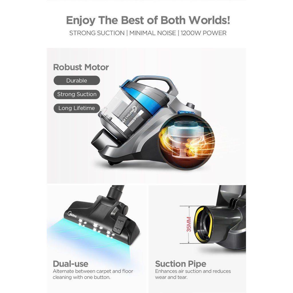 Midea Bagless Cyclone Canister Vacuum Cleaner MVC13L, TV & Home