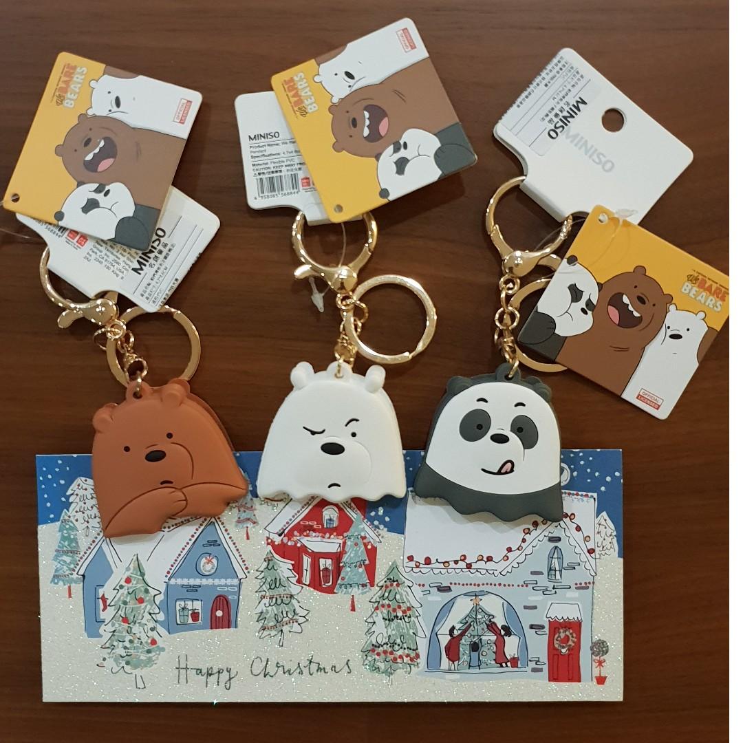 We Bare Bears Keychain Paper Clip Miniso