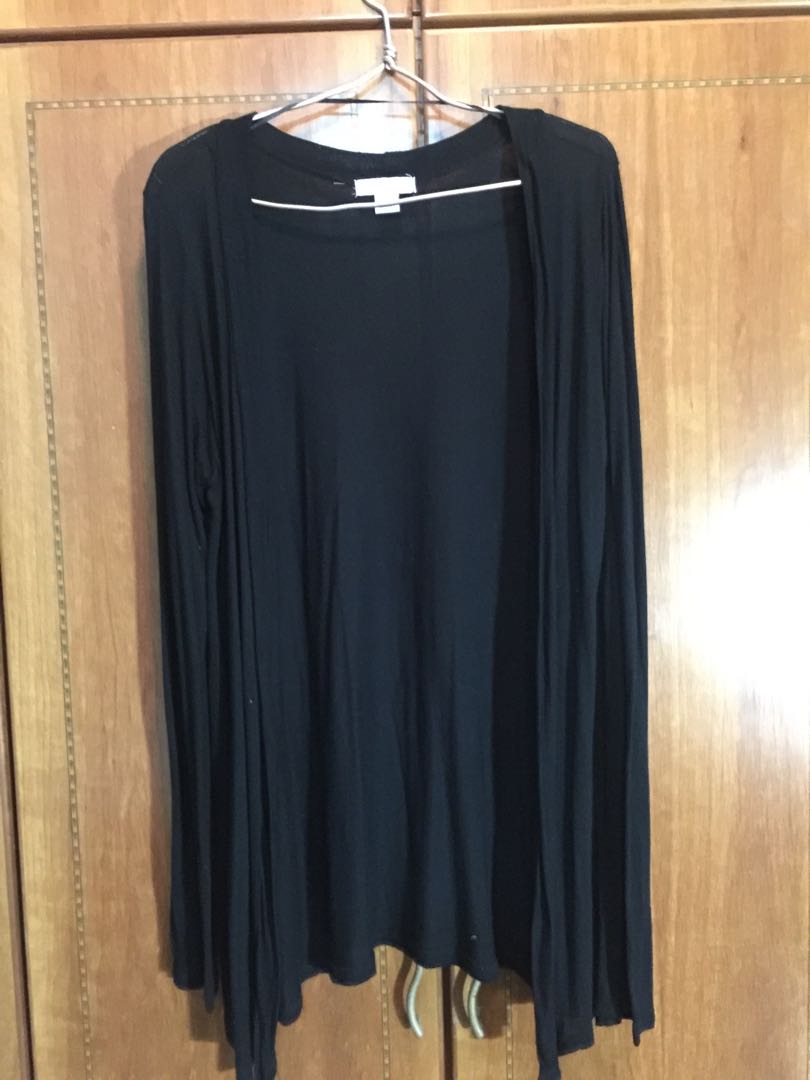 plain black cardigan