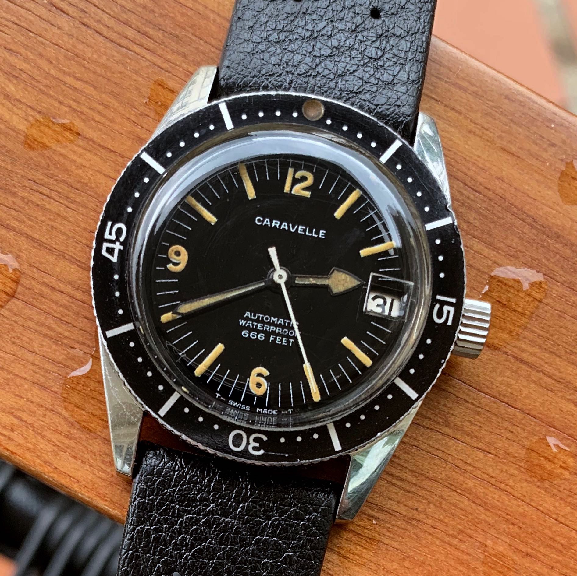 Vintage caravelle dive clearance watch