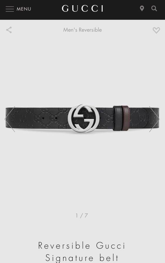 Reversible Gucci Signature Belt on Sale 