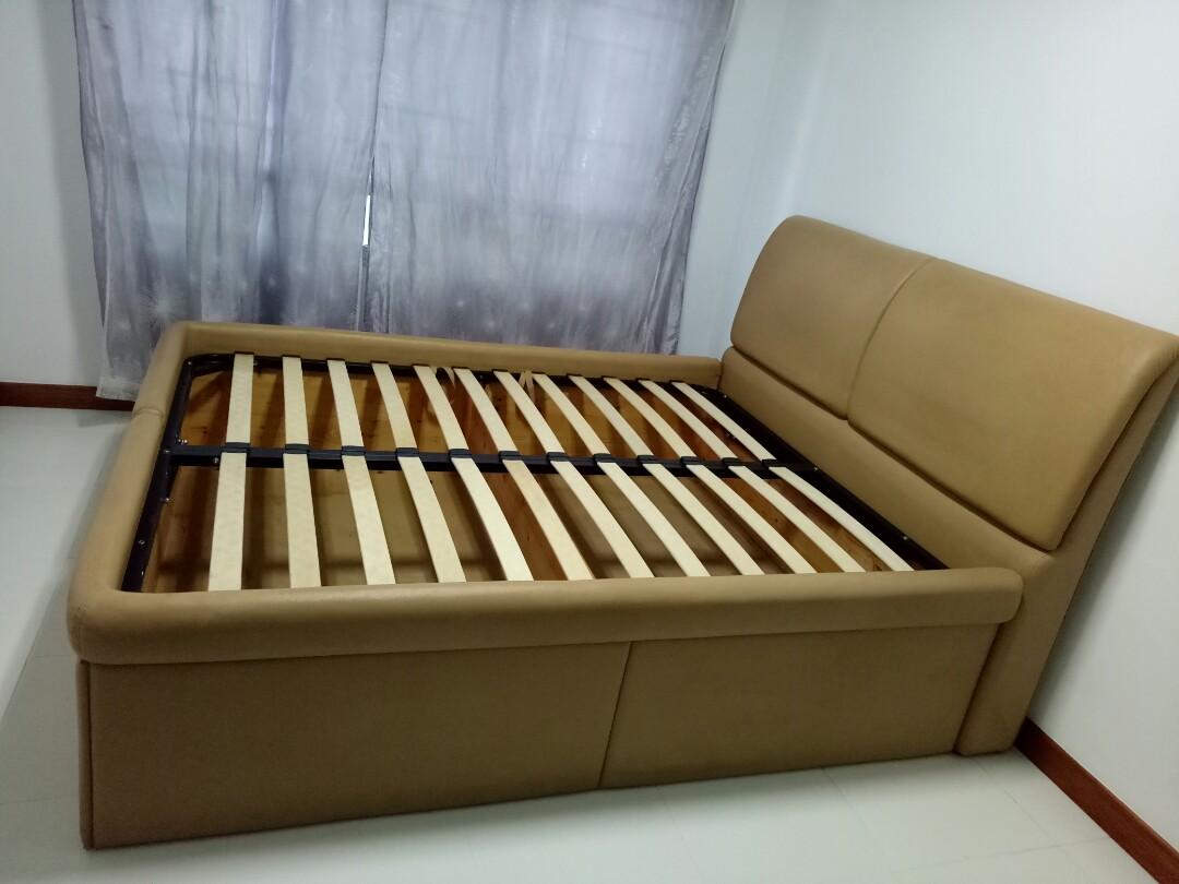 Seahorse Leather storage bed frame, Furniture & Home Living, Furniture