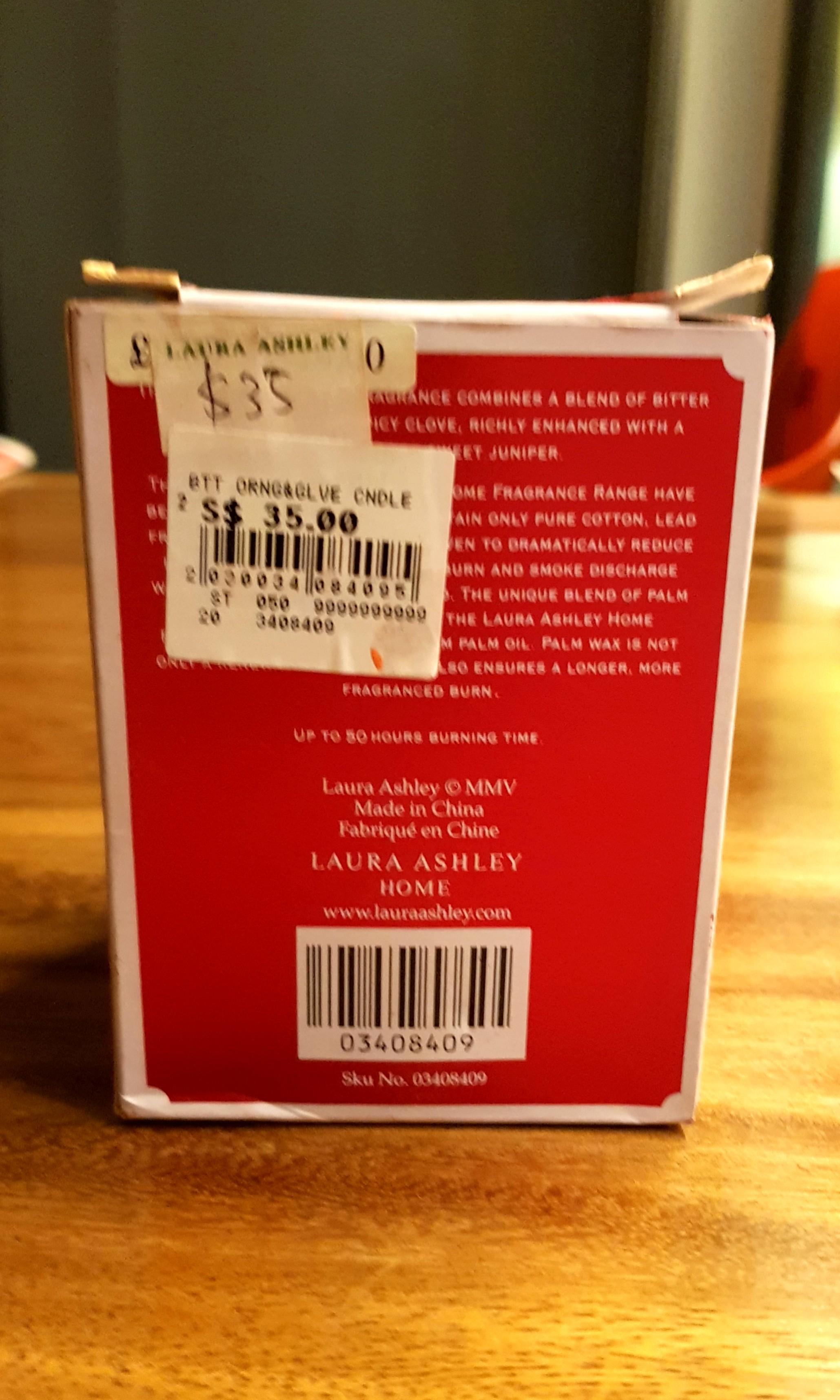 Unused Laura Ashley Christmas Candle Bitter Orange Clove Furniture Home Decor Lighting Supplies On Carousell