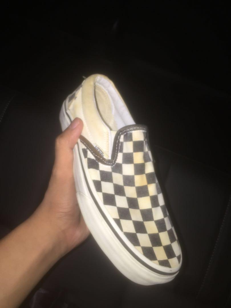 black & white vans size 4