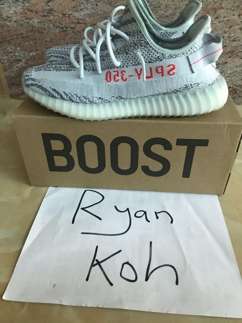 yeezy blue tint box label