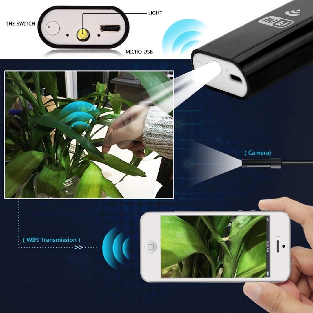 YPC WIFI Endoscope Inspection Camera, 5M HD 720P Waterproof Borescope