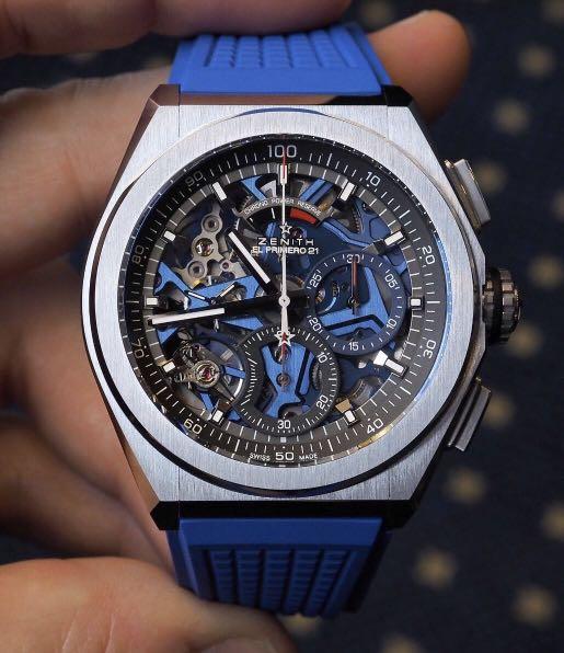 Zenith Defy El Primero 21 Blue Chronograph Titanium Rubber Strap