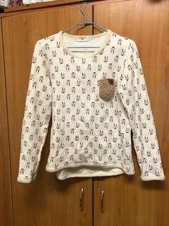 出清 極新 正韓 滿版兔兔🐰 長袖 質感佳 棉T