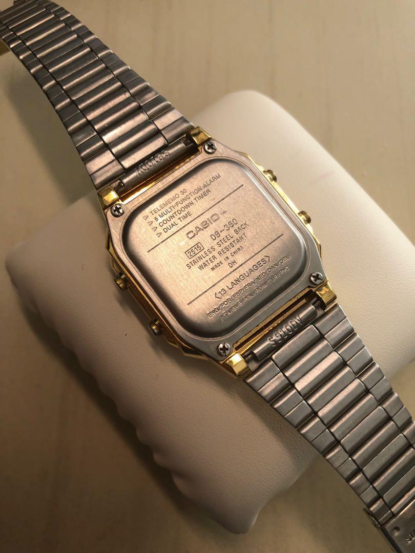 Casio Db-360 1AV (Gold) (Category: Women's Watches) located in Quezon City. Submitted by vjl21 (Listing ID 205690763, Image 2). Description: Casio db-360 1av Gold 30 page data bank 13 language display Good condition Some slight scratches on the metal strap Light weight .