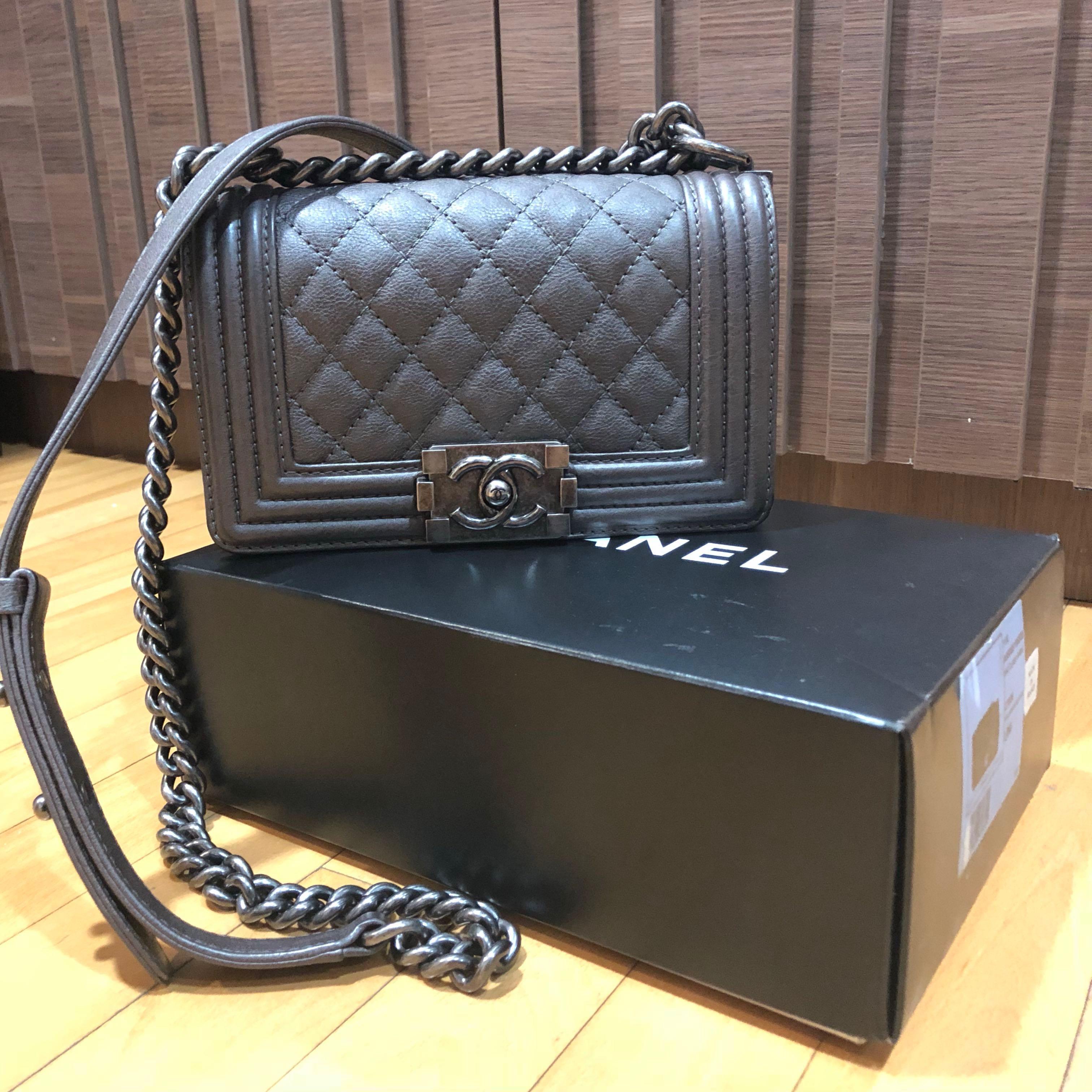 Chanel boy bag gunmetal discount