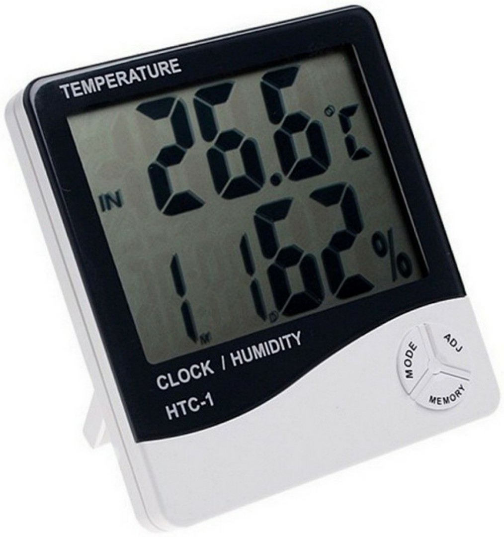 c htc 1 lcd digital thermometer hygrometer mini indoor temp humidity meter tester clock orange