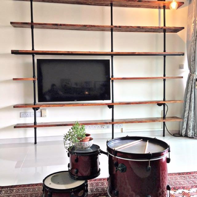 Custom Made Wall Rack For Tv And Bookshelf Furniture Shelves