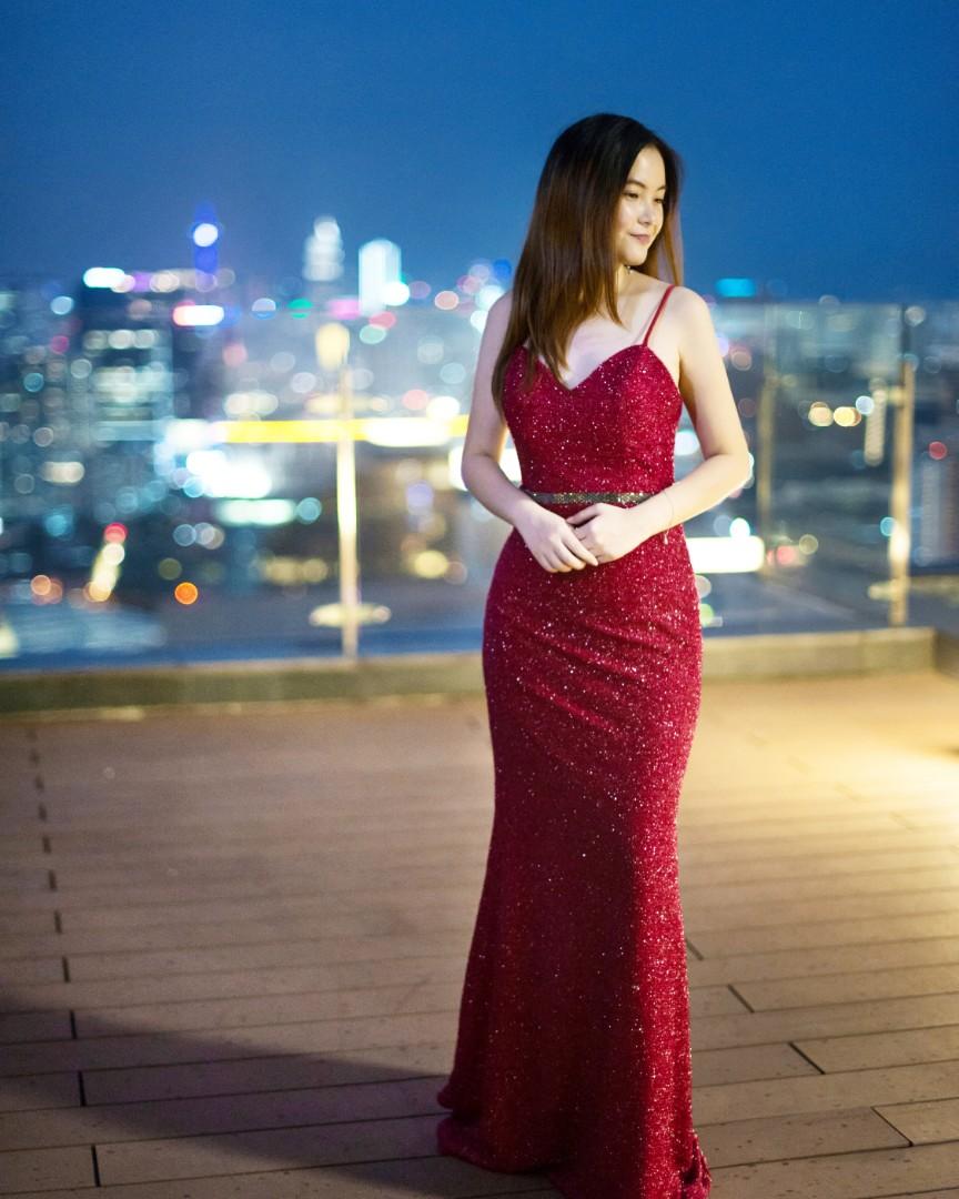 Shimmering red clearance dress