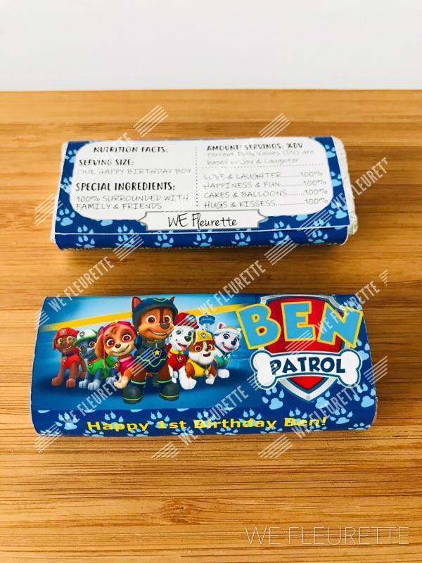 deltager Tether Begrænset DIY Party- Customised 2F Kit Kat Wrapper (Paw Patrol), Hobbies & Toys,  Stationery & Craft, Occasions & Party Supplies on Carousell