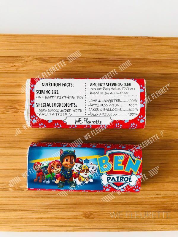 DIY Party Customised 2F Kit Kat Wrapper (Paw Patrol), Hobbies & Toys