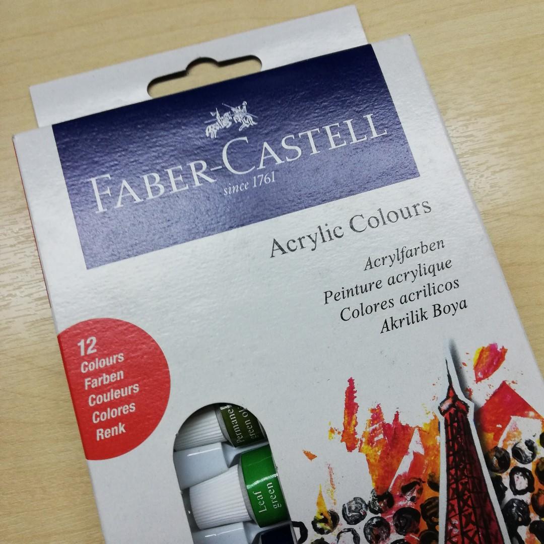 Faber Castell Creative Studio Acrylic Colours 12ct Box Books Stationery Stationery On Carousell