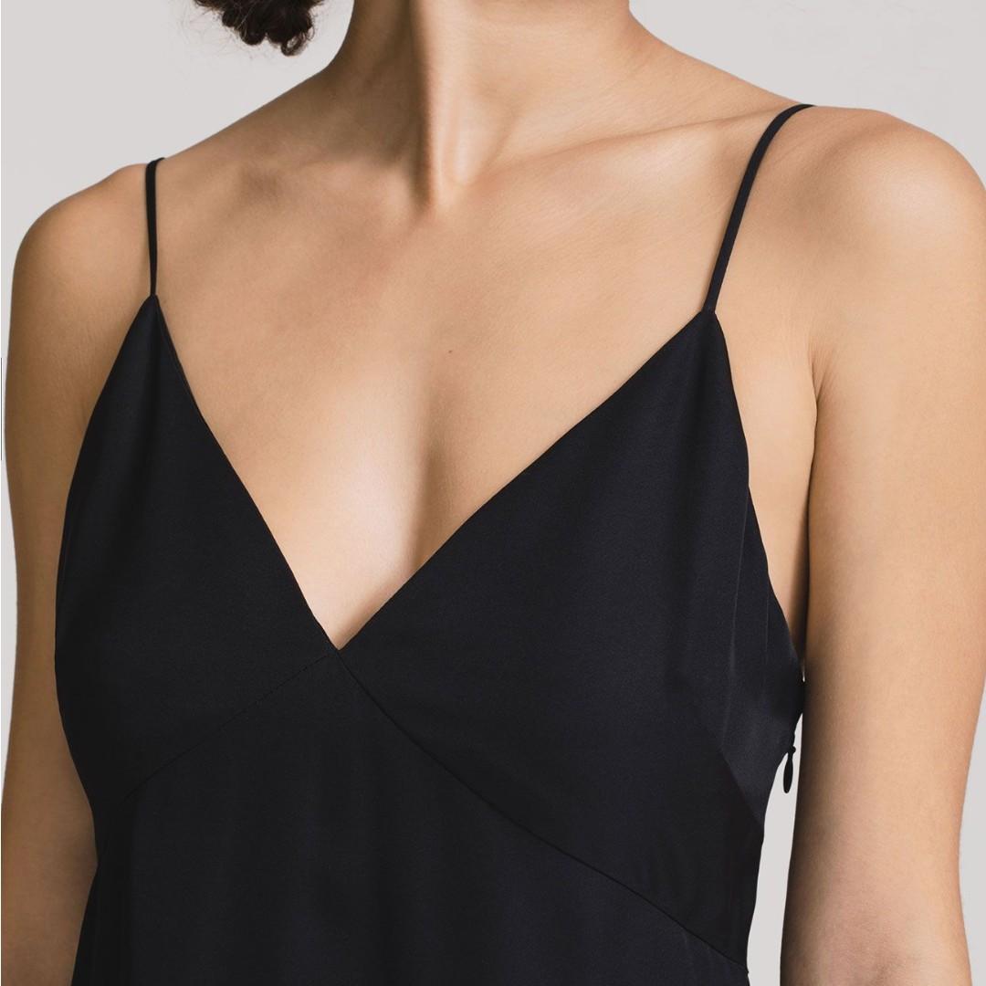 Grana Chinese Silk V Neck Slip Dress Women s Fashion Tops Sleeveless on Carousell