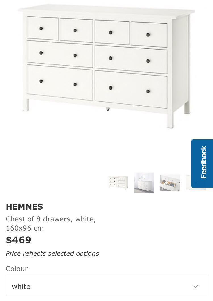 Ikea Hemnes 8 chest of drawers, Furniture & Home Living, Furniture